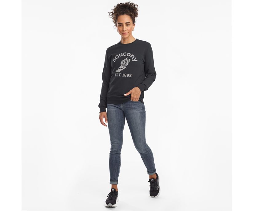 Saucony Rested Crewneck Women's Shirts Black | Canada 280ZUTG